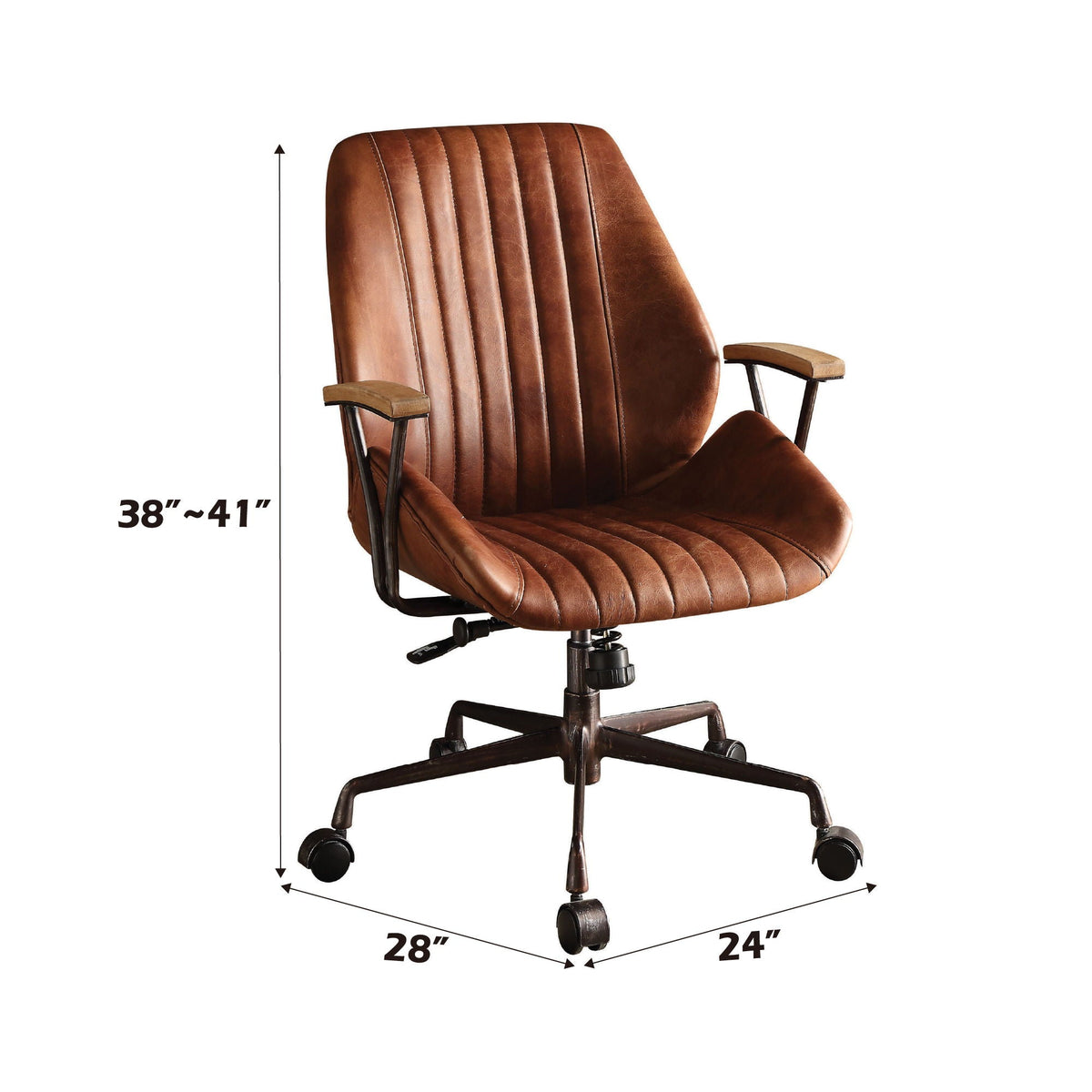 Brancaster - Aluminum Top Grain Leather Office Chair - Coffee, photo 5 of 5