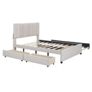 Upholstered Platform Bed With Drawers, Classic Headboard Design by Unique Piece Furniture