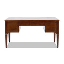 Dauphin Gold Accent 5-Drawer Wood Executive Desk Dark Walnut Ash Wood & Veneer by HouseOfZazla