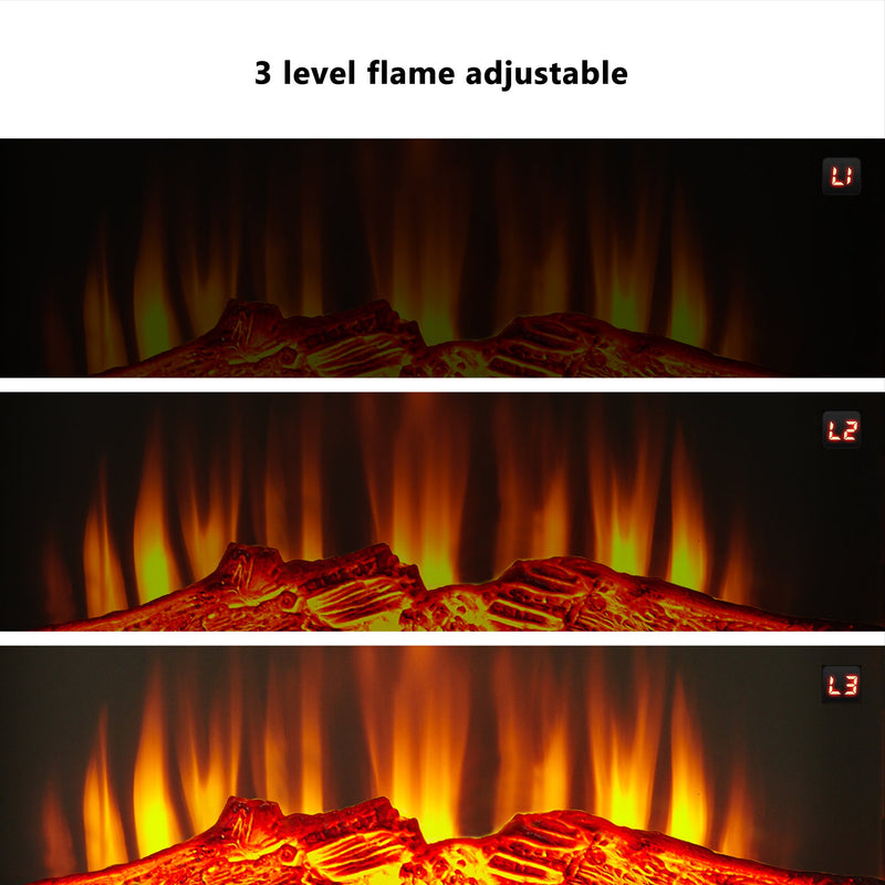 25 Inch 1400W Electric Fireplace Mantel Heater, Freestanding Space Stove with Remote Control & Realistic Flames