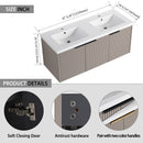 Contemporary Wall Mounted Bathroom Vanity With Resin Double Sink by HouseOfZazla