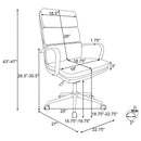 Molly - Upholstered Adjustable High Back Office Chair With Base - White
