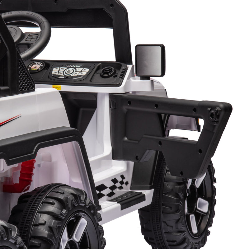 24V Ride On Large PickUp Truck car for Kids,ride On 4WD Toys with Remote Control,Parents Can Assist in Driving,Bluetooth music version,Pickup truck design with spacious storage in the rear.