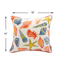 Square Coral Outdoor Pillows (Set of 2) - Multi by HouseOfZazla