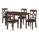 Ingeborg - 5 Piece Dining Set - Black Synthetic Leather & Espresso by Unique Piece Furniture