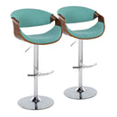 Curvo - Mid Century Modern Adjustable Barstool With Swivel With Rounded T Footrest (Set of 2) by HouseOfZazla