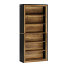 7 Tier Open Bookshelf Storage For Living Room - Black / Brown by HouseOfZazla