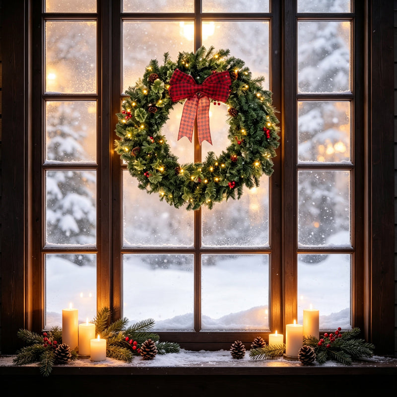 36 Inch Prelit Crestwood Spruce Christmas Wreath with Bow, photo 4 of 9