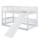 Low Bunk Bed With Slide, Fence And Ladder by HouseOfZazla