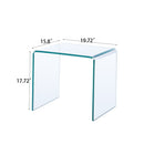 Tempered Bent Glass Sidetable, Transparent End Table, Sofa Table, Premium Glass, Multi Purpose Design - Transparent by HouseOfZazla