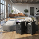 Farmhouse Nightstand, Charging Station & Storage by HouseOfZazla