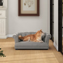 Kiki 36.5' Chesterfield Dog Sofa Bed, Medium, Uptown Gray Stain Resistant High Performance Polyester
