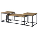Straden 3-piece Engineered Wood Coffee Table Set Mango and Black