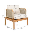 Outdoor Acacia Wood and Rope Club Chair with Cushions (Set of 2) by HouseOfZazla