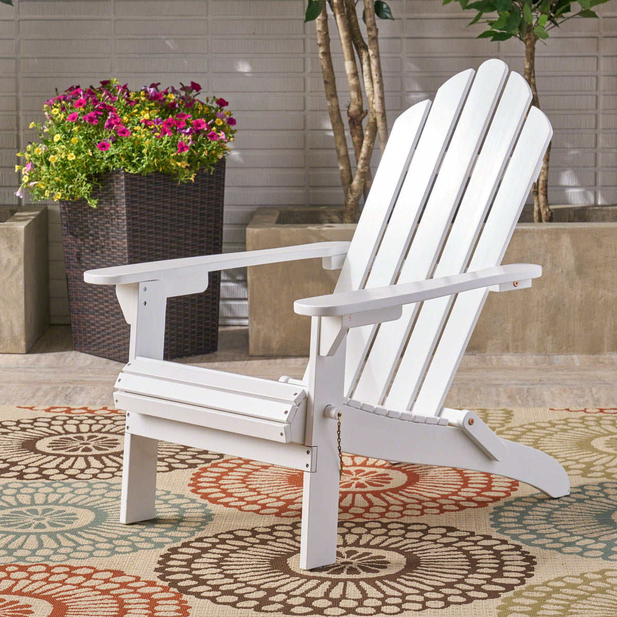Aurascape Outdoor Acacia Wood Foldable Adirondack Chair, photo 18 of 18