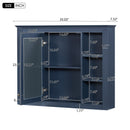 Wall Mounted Medicine Cabinet With Mirror, Storage Cabinet Featuring 6 Open Shelves And Adjustable Interior