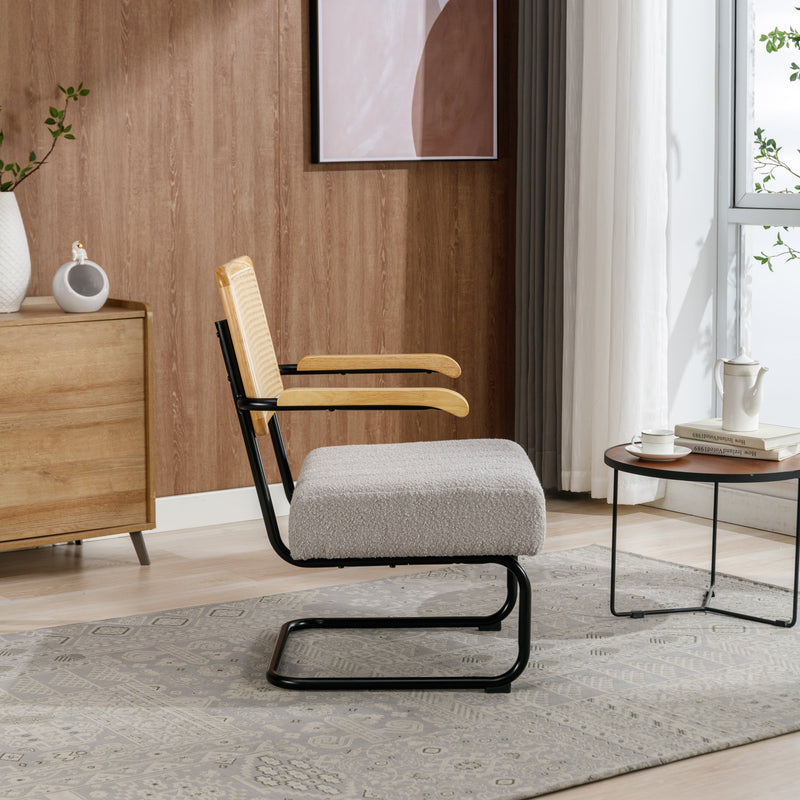 Accent Chair - Modern Industrial Slant Armchair with Metal Frame - Premium High Density Soft Single chair for Living Room Bedroom