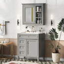Bathroom Vanity With Medicine Cabinet, Royal Mirror Cabinet, Modern Bathroom Storage Cabinet With 2 Soft Closing Doors And 4 Drawers by HouseOfZazla