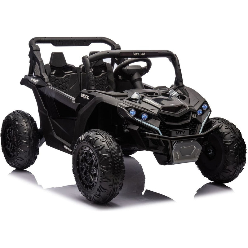 24V Two-Seater Kids Ride On UTV W/Parents Remote Control,Four-Wheel Suspension,Slow Start,Large wheel design,Anti-collision bar,Storage space,Music,USB,Bluetooth,Volume control,LED lights for Kids 3+.