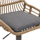 COOLMORE Modern Swivel Bar Stools Set of 2 Adjustable Counter Height Chairs with Footrest in Gray Linen