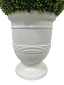 24" Ball Topiary in White Pot, Artificial Faux Plant for indoor and outdoor