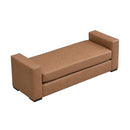 Stylish and Durable Brown Faux Leather Bench