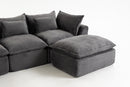 129.8" Width Cloud Couch Oversized Modular Sectional Sofa