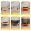 6FT Toddlers Trampoline with Safety Enclosure Net and Ocean Balls, Fully Protected Indoor Trampoline and Ball Pit Balls for Kids, Easy Assembly Lotus Shape for Spaciousness