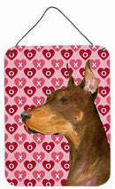 Doberman Hearts Love and Valentine's Day Portrait Wall or Door Hanging Prints