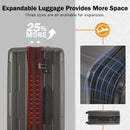 2 Piece Luggage Set With Bags Expanable Spinner Wheels ABS Lightweight Suitcase With Tsa Lock 20" / 24" by HouseOfZazla