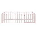 Metal Floor Bed Frame With Fence And Door by HouseOfZazla