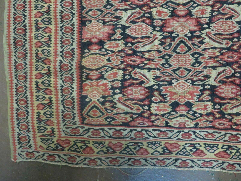 4' X7' Antique Handmade Turkish Wool Kilim Soumak Flat Weave Rug Tribal Organic