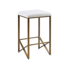 Backless Upholstered Counter Stool With Padded Seat - Ivory / Bronze by Unique Piece Furniture