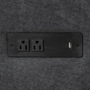 L-Shaped Sofa Convertible Sofa Bed Pull Out Sofa Sleeper With Two Back Pillows, Two USB Ports And Two Power Sockets For Living Room