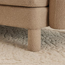 Coffee Ottoman with Boucle Fabric