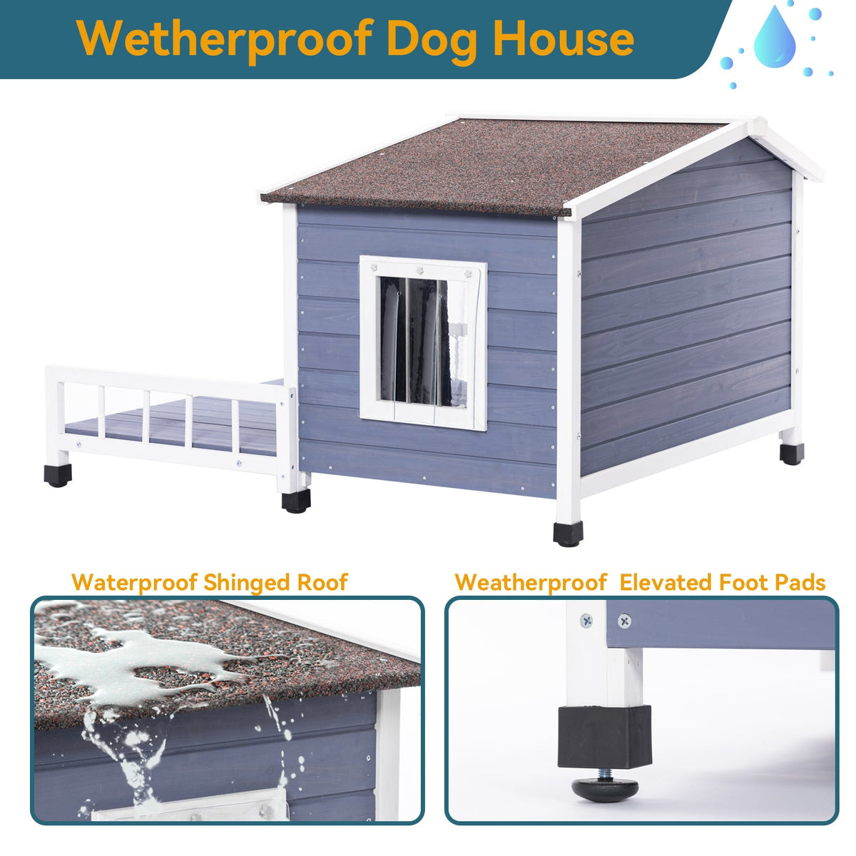 Large Wooden Dog House with Terrace, photo 6 of 9