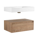 Modern Wall Mounted 30 Inch Bathroom Vanity With Resin Sink And 2 Side Cabinet In Imitative - Imitative Oak by HouseOfZazla
