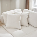 91.73" L-shaped Sofa Sectional Sofa Couch with 2 Stools and 2 Lumbar Pillows for Living Room, Biege