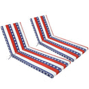2 Piece Outdoor Chaise Lounge Cushion Set, Replacement Cushions For Patio Furniture, Flag - Red Striped by HouseOfZazla