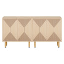 Sideboard Buffet Cabinet With Carved Doors - Yellow by HouseOfZazla