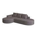 Modern Curved Sofa, L-Shaped Modular Sectional Set With 3 Pillows by HouseOfZazla