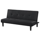 Boston - Tufted Convertible Sofa Bed Armless Design - Black by HouseOfZazla