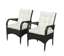 2-Piece Liberatore Dining Chairs with Beige Cushions by HouseOfZazla