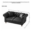 Chesterfield Loveseat, High Tech Fabric Roll Armrest