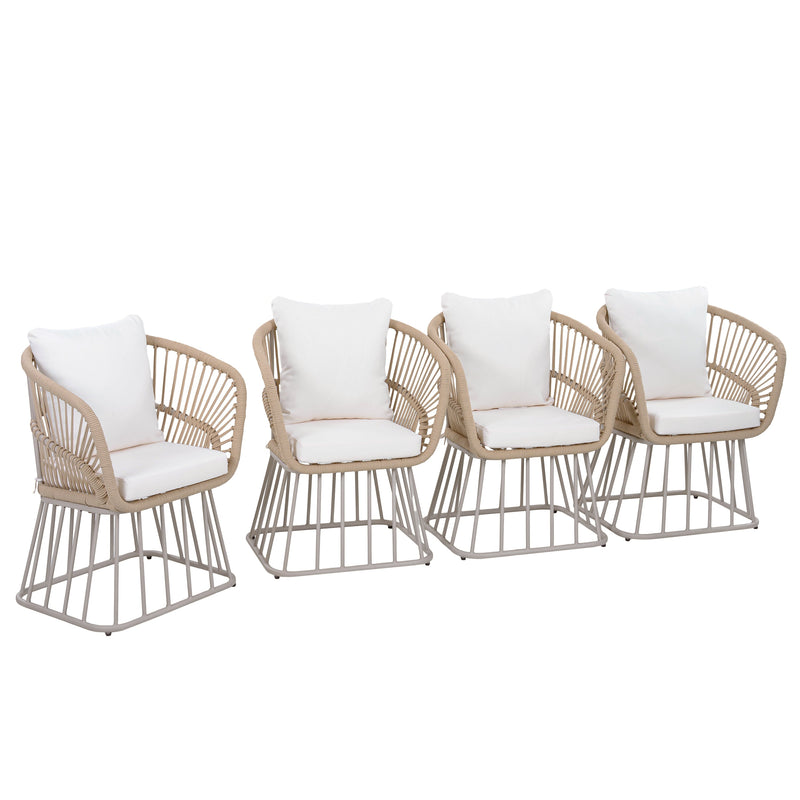 Outdoor Dining Chair MP1 - Teak Finish Wicker & Steel Frame, photo 8 of 10