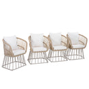 Outdoor Dining Chair MP1 - Teak Finish Wicker & Steel Frame by HouseOfZazla