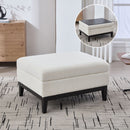 Upholstered Storage Ottoman With Reversible Lid Coffee Table With Rubberwood Legs by HouseOfZazla