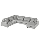 U - Shaped Sectional Sofa With Chaise Lounge, Oversized Living Room Sofa - Gray by HouseOfZazla