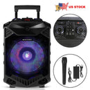 Wireless Party Speaker 12in Woofer Bass Party Speaker w/ Cordless Microphone FM Radio USB Reading MMC Car Slot Aux-In Flashing LED Colorful Lights