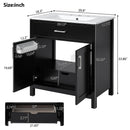 Bathroom Vanity With Sink And Ample Storage, Rectangular Undermount Sink - Black by Unique Piece Furniture